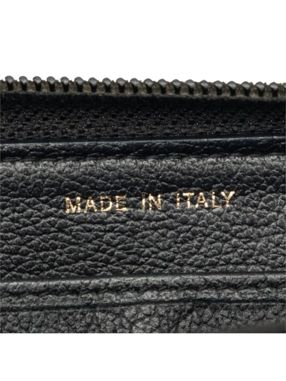 Chanel Camellia CC Logo Zip Around Wallet Black Gold Leather